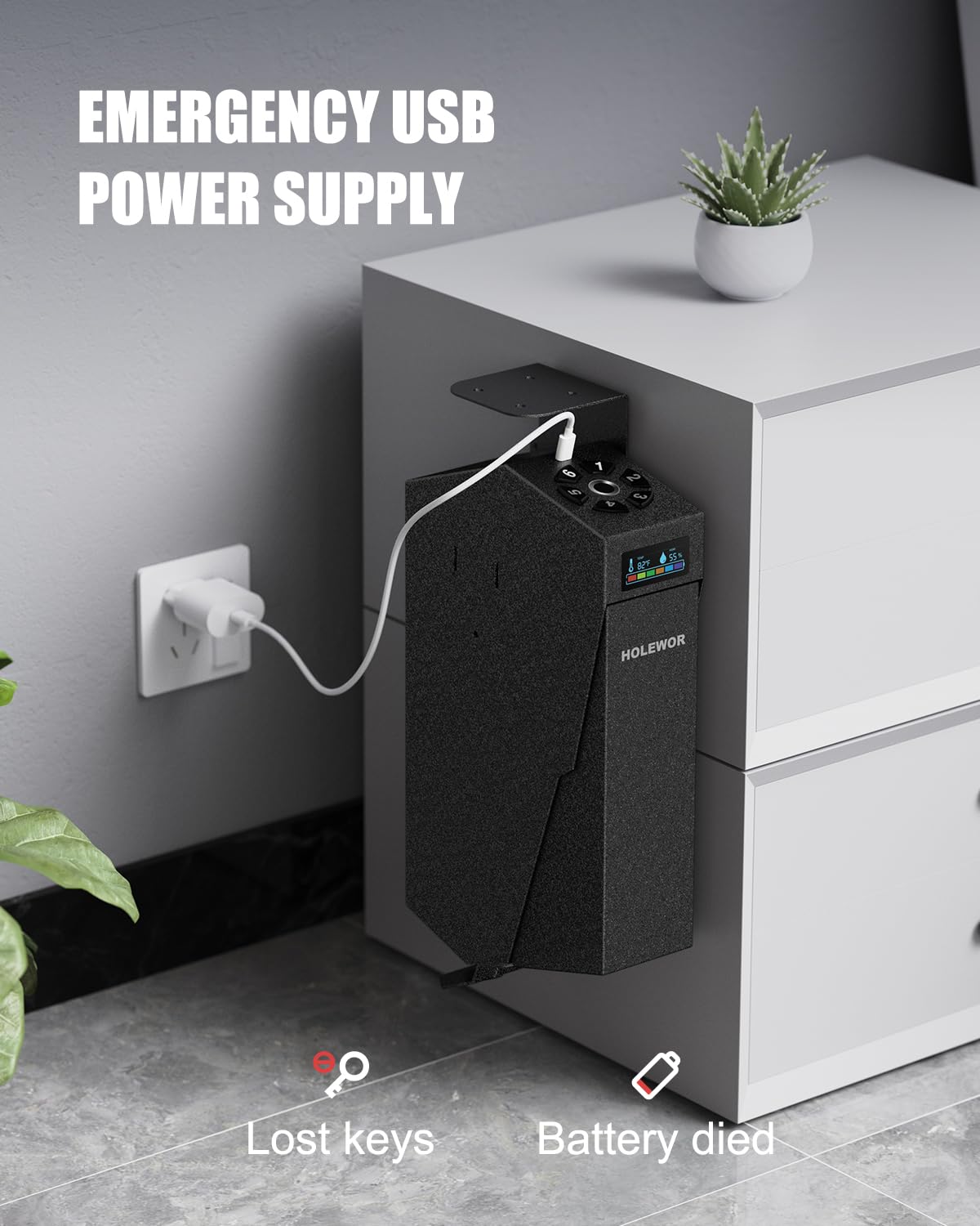 Biometric Gun Safe for Pistols - Quick Access Fingerprint Handgun Safe with Drop Down Design | Car, Desk, Bedside & Nightstand Security Storage for Home & Vehicle Protection