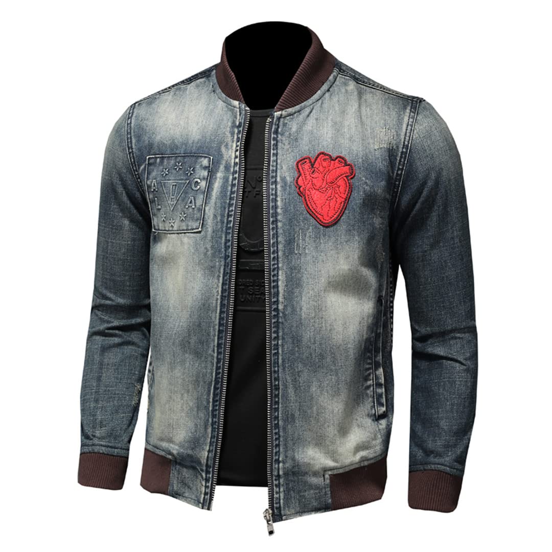 Men's Slim Fit Denim Jacket for Spring & Fall | Casual Styling for Everyday Wear | Perfect for Outdoor Activities & Layering