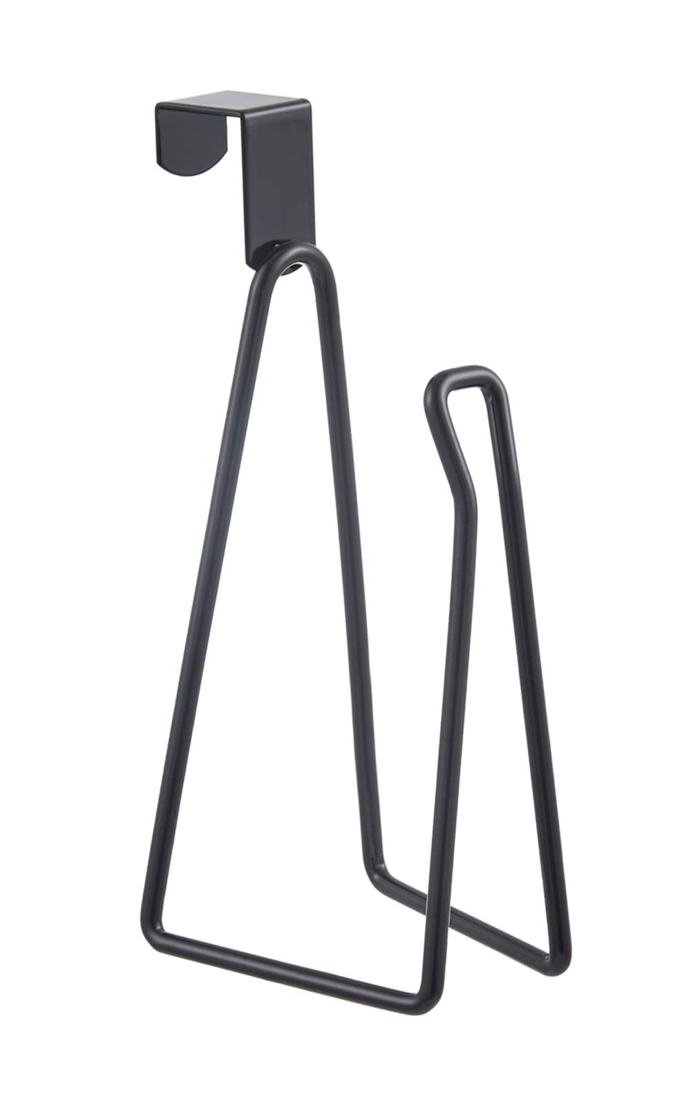 Black Metal Over The Tank Toilet Paper Holder Stand - Bathroom Tissue Roll Dispenser & Storage Organizer for Home, RV, and Office Use