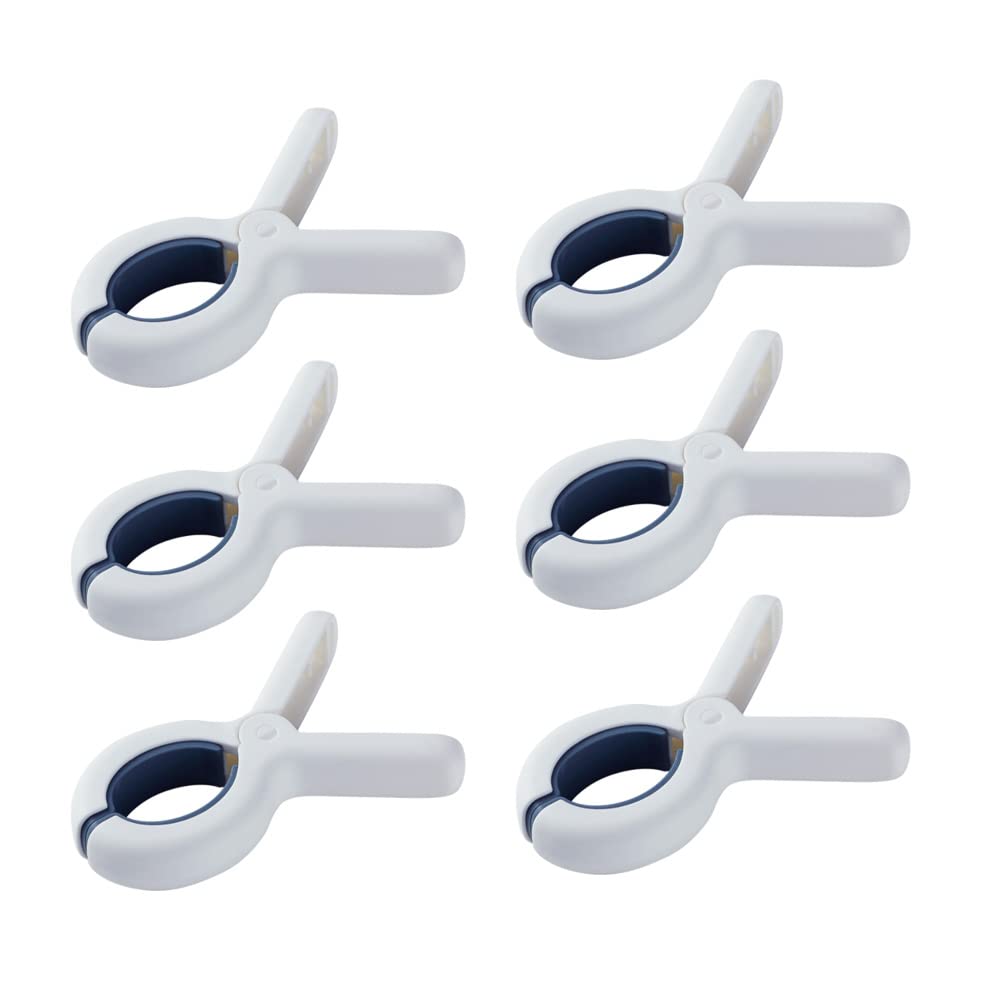 MIBICIRI 6Pcs Beach Towel Clips - Heavy Duty Plastic Clothes Pins for Pool, Beach Chairs, Quilts & Outdoor Laundry Drying - Secure Hold for Towels, Blankets & Fabrics (Sky Blue) - Perfect for Beach Trips, Poolside Lounging & Backyard Drying