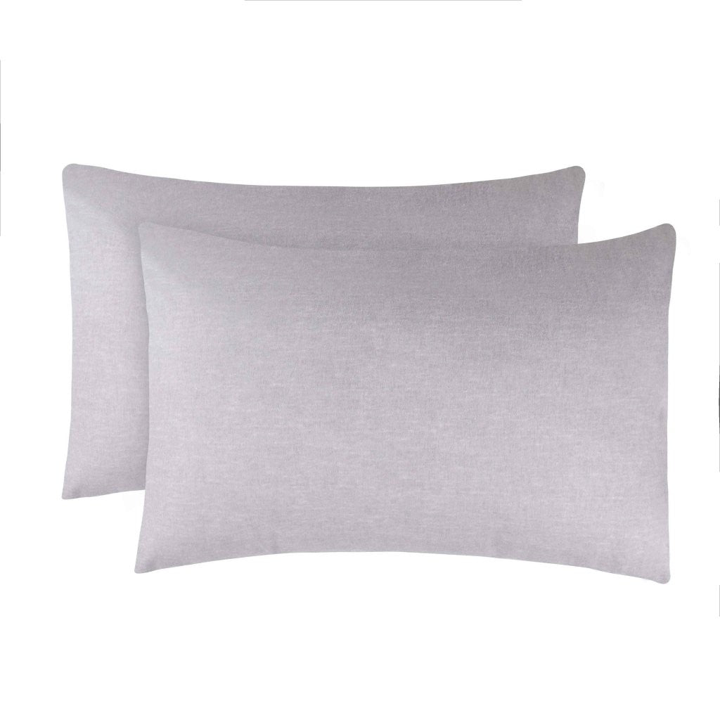Premium Melange Flannel Cotton Two-Toned Brushed Pillowcase Set of 2 - Soft & Cozy Bedding for Winter Nights - Perfect for Home, Hotel, and Gift Giving