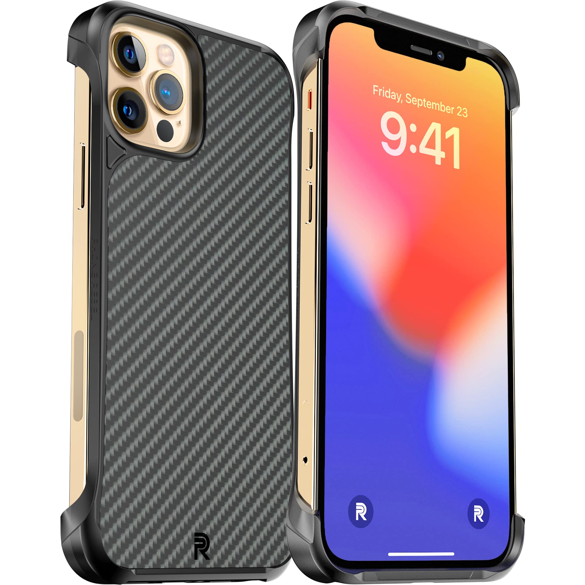 REBEL iPhone 12/12 Pro Case [Flex Series] - Ultra Slim Aramid Fiber Cover with Exposed Sides & Strong MagSafe Compatibility | Protective Raised Corners | Frameless Design for 6.1 Inch iPhone 12/12 Pro (2020) | Perfect for Daily Use, Work & Outdoor Activities (Flex Black)