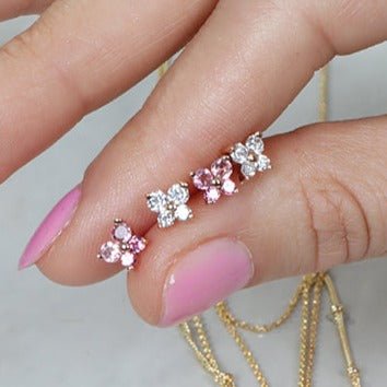 14k Rose Gold Pink Tourmaline Butterfly Stud Earrings - Elegant Jewelry for Women, Perfect for Daily Wear, Date Nights & Special Occasions