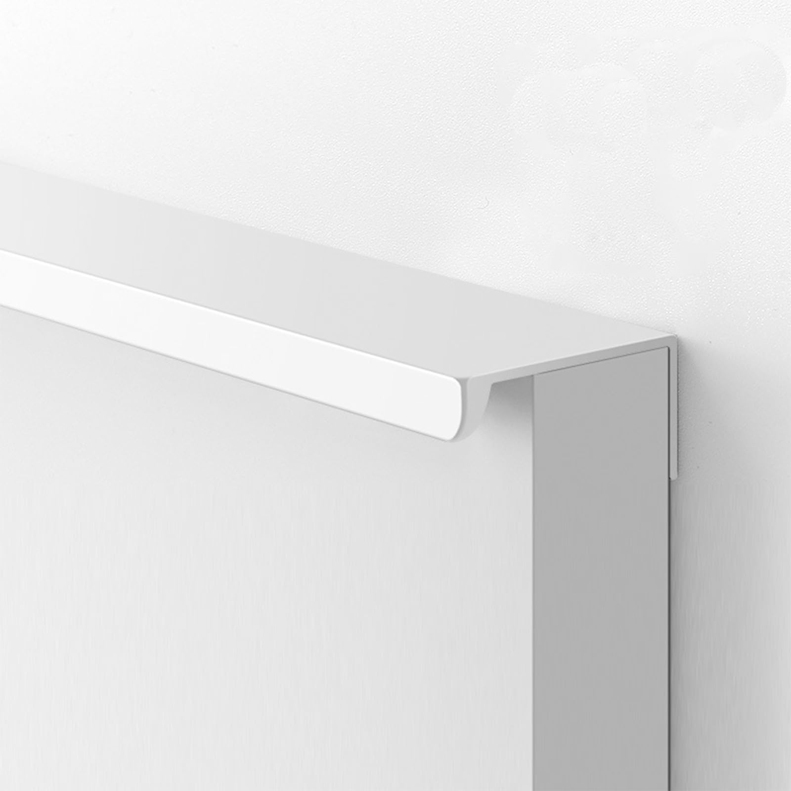 Modern Invisible Aluminum Alloy Concealed Kitchen Cabinet Handles - 40cm/15.7in White Finger Edge Pull for Drawers, Wardrobes & Furniture - Perfect for Contemporary Kitchen & Home Renovation Projects