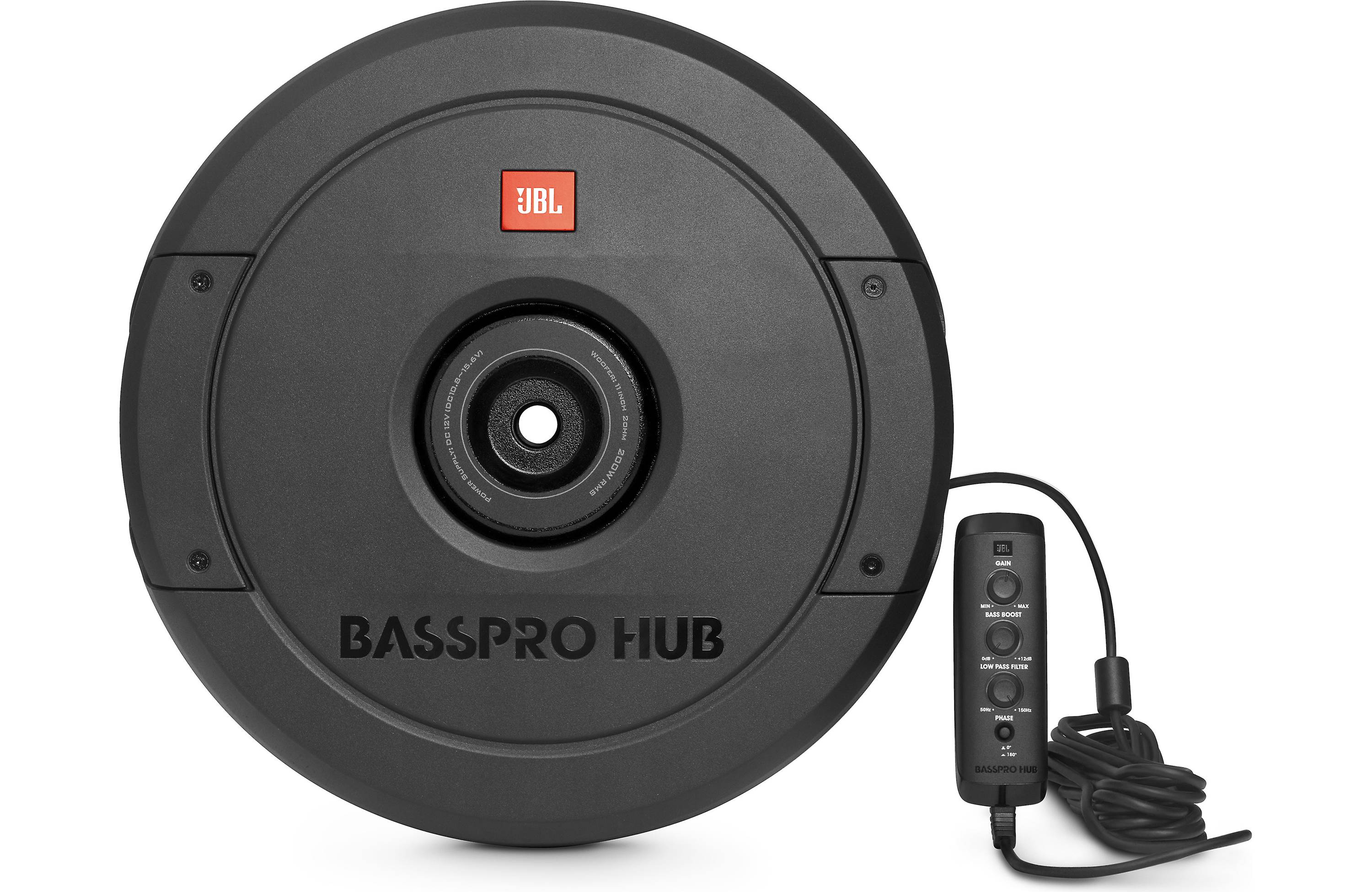 JBL BassPro Hub Powered 11-Inch Car Subwoofer Enclosure with 200W Amplifier - Premium Bass for Trucks & SUVs