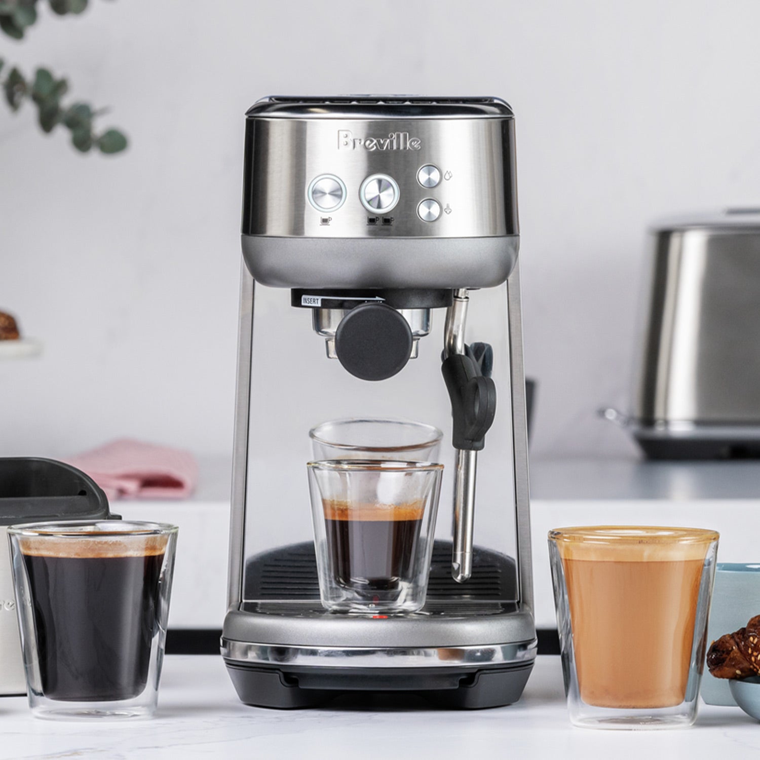 Breville Bambino Espresso Machine - Compact Stainless Steel Coffee Maker (BES450BSS) for Home Baristas | Perfect for Small Kitchens & Office Coffee Stations