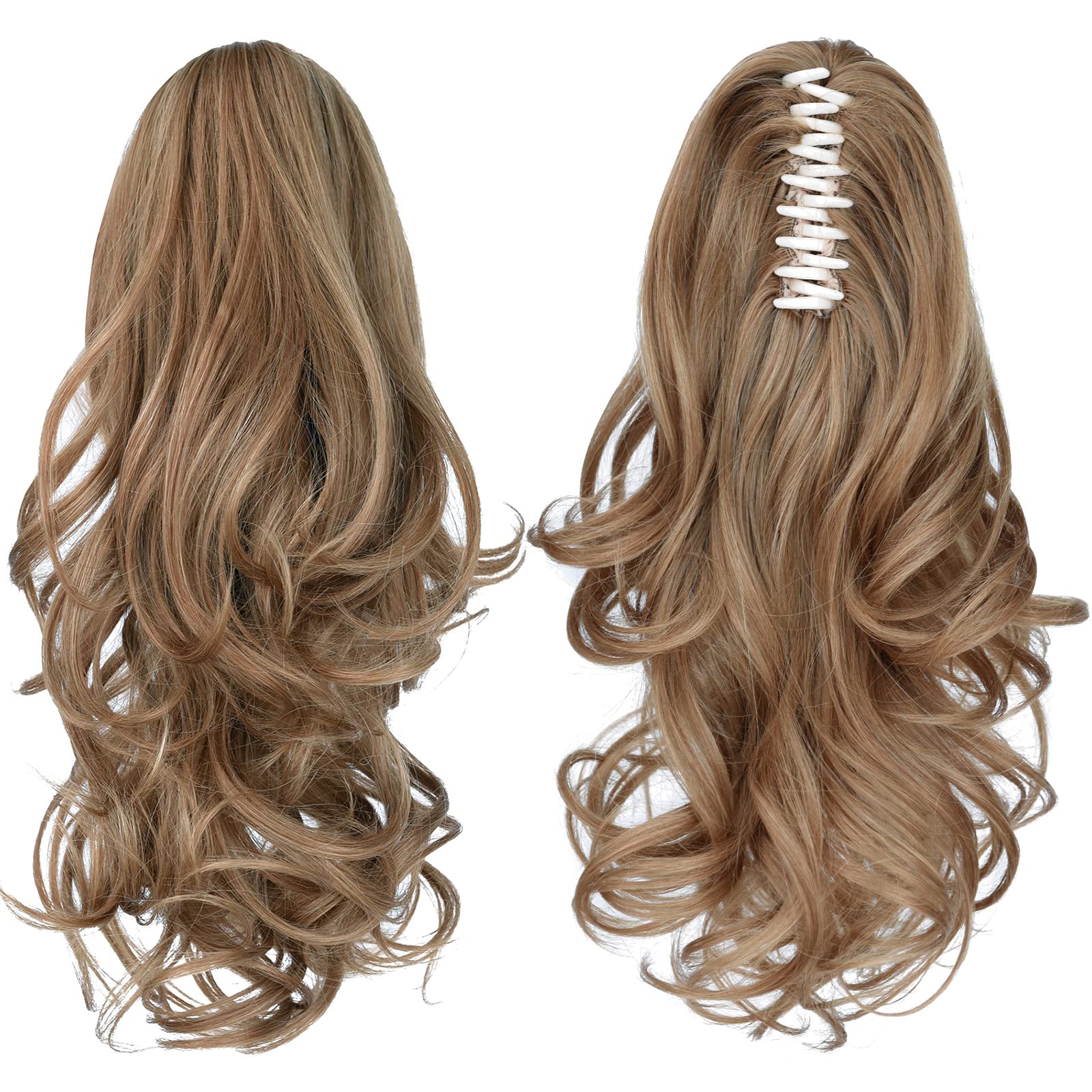 Natural Straight Ponytail Hair Extension with Claw Clip - Seamless Blonde Brown Black Hairpiece for Women - Perfect for Parties, Weddings & Everyday Styling