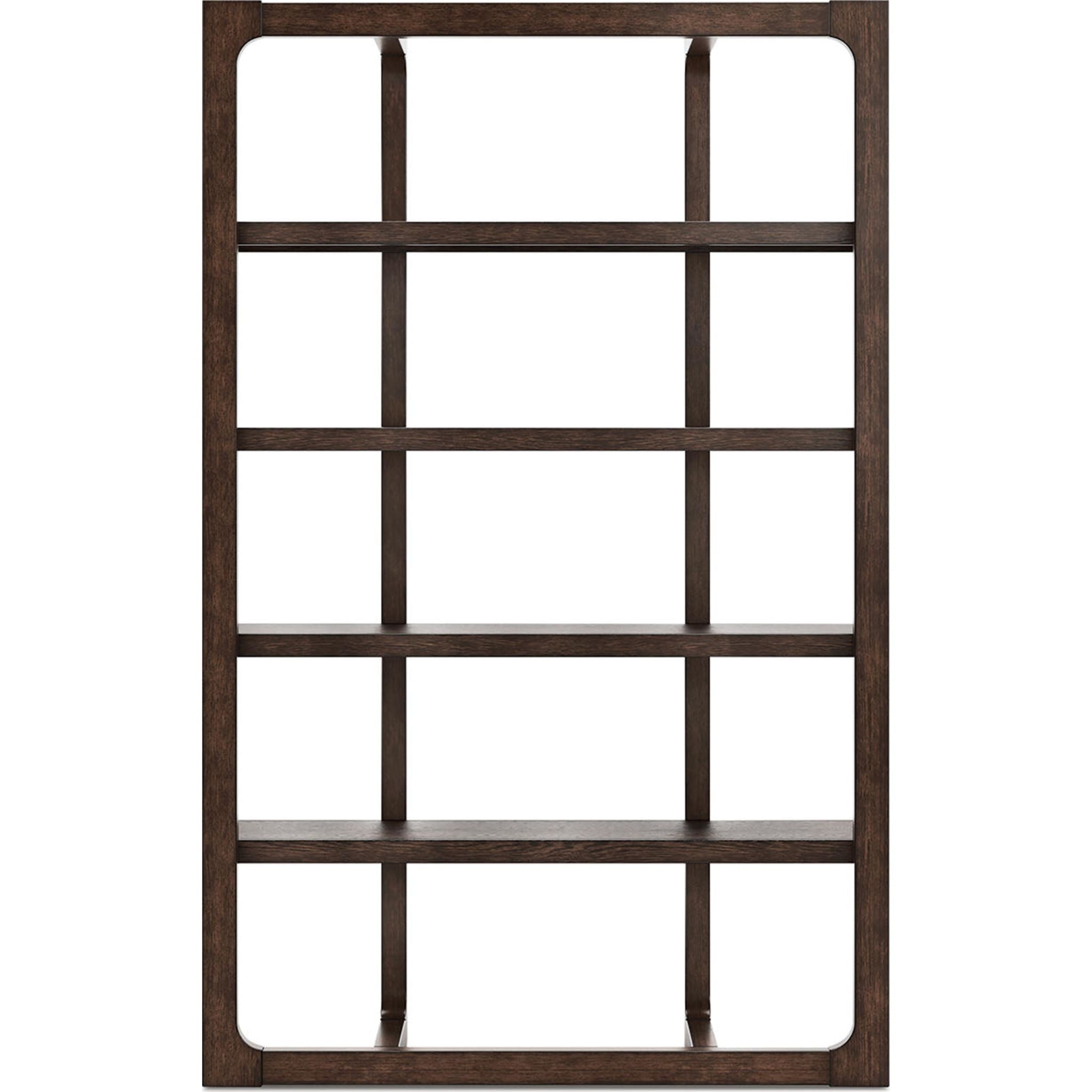 Breckington Dark Brown Bookcase - Modern Wooden Bookshelf for Living Room, Bedroom & Office Storage