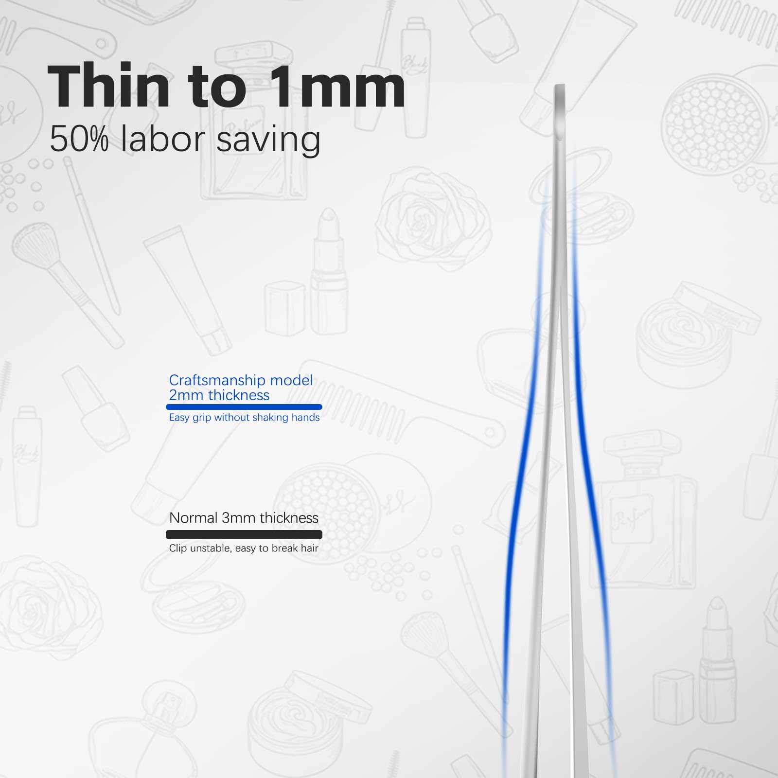 Professional Slanted Tweezers for Eyebrows & Facial Hair - Precision Grooming Tool for Women & Men - Ingrown Hair Removal - Perfect for Eyebrow Shaping, Chin Hair & Bikini Line Grooming at Home or Salon