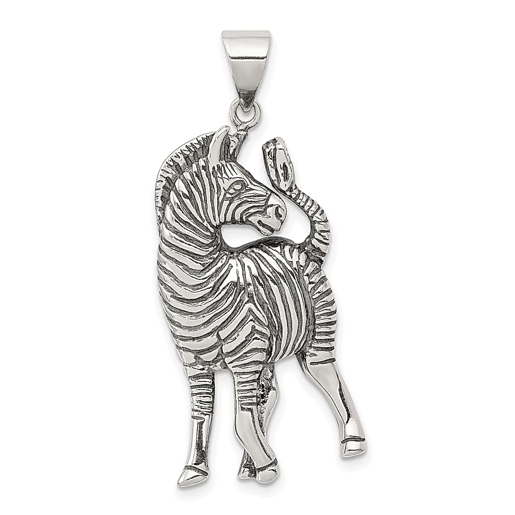 925 Sterling Silver Zebra Pendant Necklace - Wild Animal Jewelry for Women - Dainty & Elegant Charm Gift for Her - Perfect for Casual Wear, Parties & Special Occasions