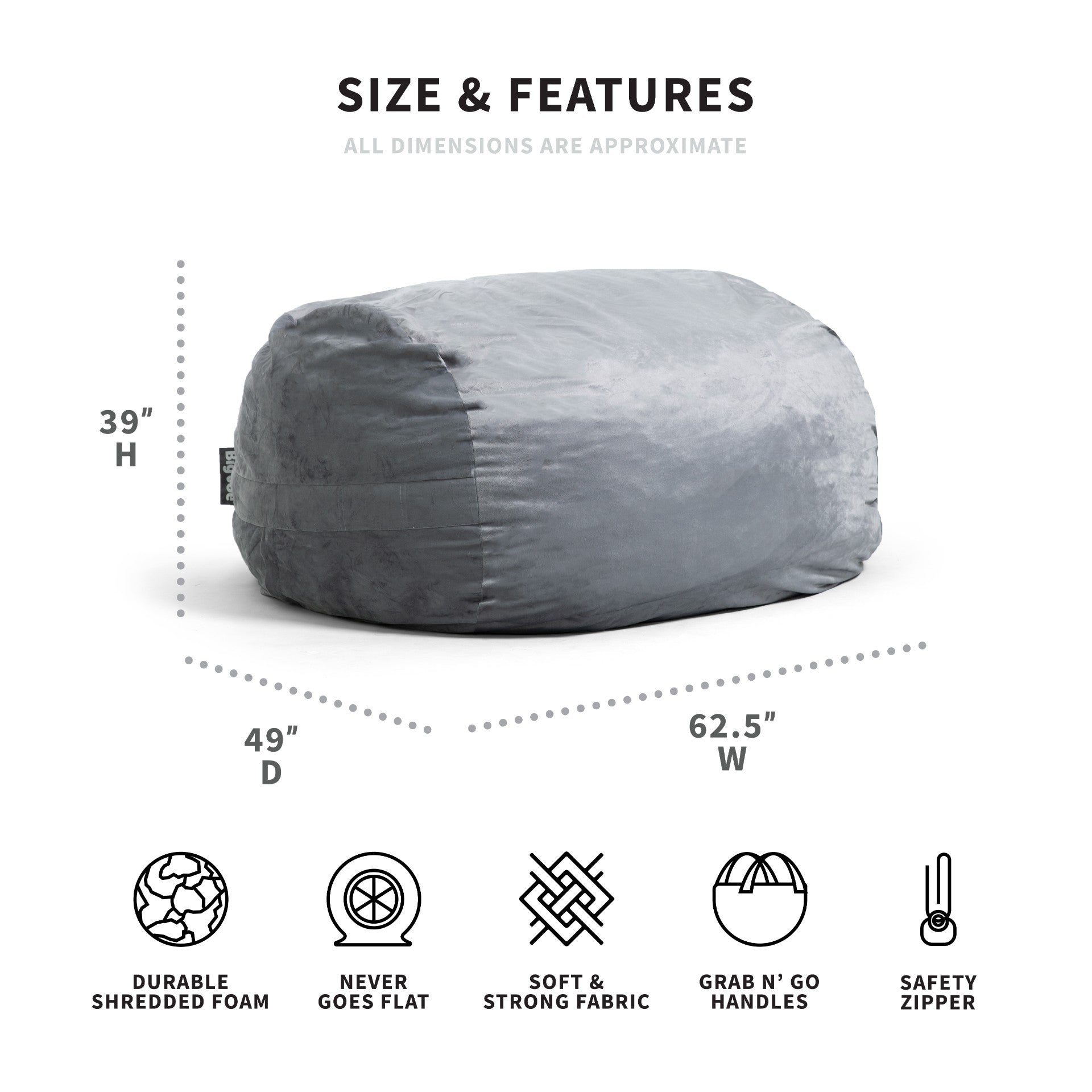 Fuf XL Dog Bed with Removable Washable Cover - Extra Large Orthopedic Pet Bed for Large Dogs, Waterproof & Chew Resistant - Perfect for Living Room, Bedroom or Kennel Use