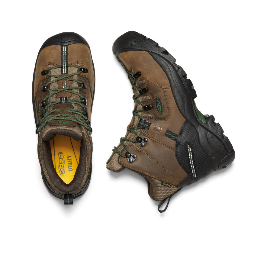 Men's Pittsburgh Energy 6 Waterproof Work Boot with Carbon Toe - Cascade Brown/Greener Pastures - Durable Safety Boots for Construction, Hiking & Outdoor Work