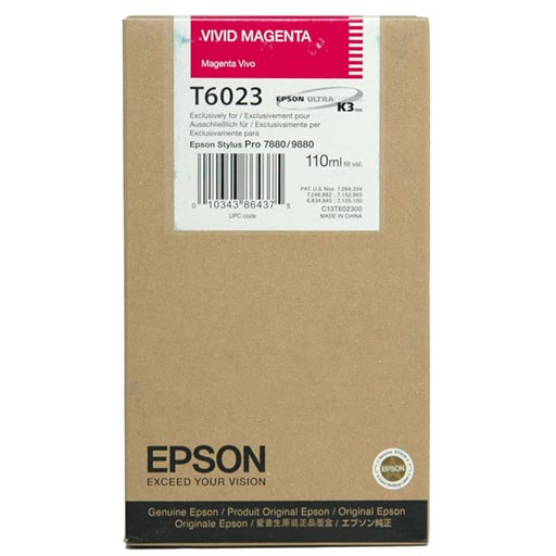 Epson Vivid Magenta Ultrachrome K3 Ink Cartridge 110ml (T602300) - High-Quality Printer Ink for Professional Photo Printing & Graphic Design