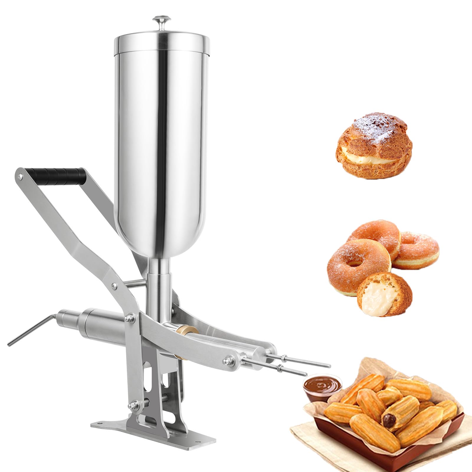 **Commercial 304L Stainless Steel Manual Donut Filler Machine – 5L Capacity for Latin Fruit Donuts, Churros & Pastries | Perfect for Restaurants, Cafes & Bakeries | Durable & Easy-to-Use Donut & Churro Maker for Fresh Fillings**    *(Use Case: Ideal for making filled donuts, churros, and pastries in commercial kitchens, bakeries, and food trucks for delicious desserts and snacks.)*