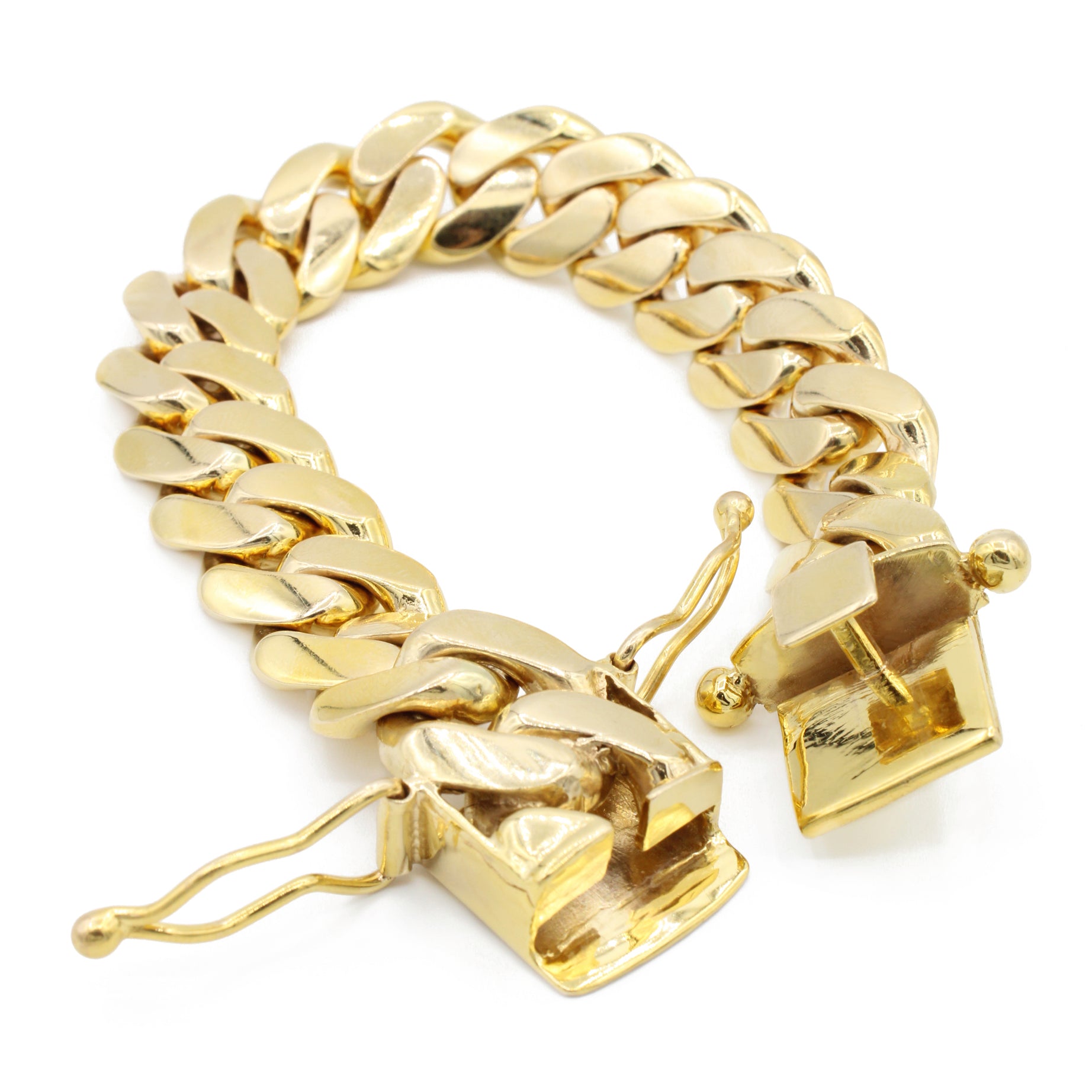 14K Solid Gold Miami Cuban Link Bracelet for Men - 16MM Width - JTJ™ Luxury Jewelry - Perfect for Gifts, Parties, and Everyday Wear