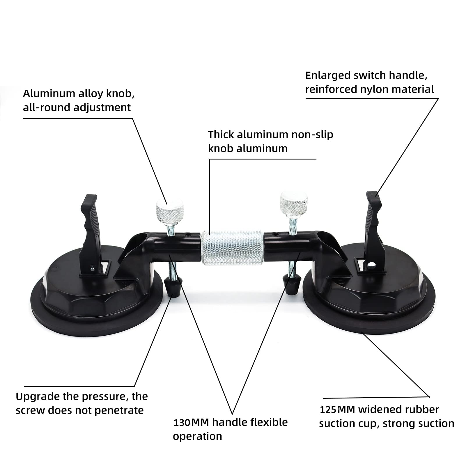 Professional Adjustable Glass Suction Cup Tile Leveling System - 2PCS Stone Seam Setter for Countertop Installation | Perfect for Joining, Leveling & Vibrating Tiles in Kitchen, Bathroom & Floor Renovations