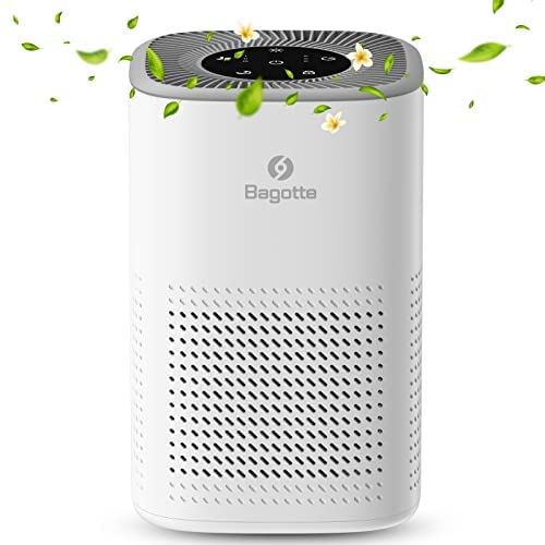 Bagotte True H13 HEPA Air Purifier for Home & Large Rooms up to 880 Sq Ft - 3-Stage Filtration System, 99.97% Removal of 0.3 Micron Particles, Ozone-Free - Perfect for Allergies, Pet Dander & Smoke Removal in Bedrooms, Living Rooms & Offices