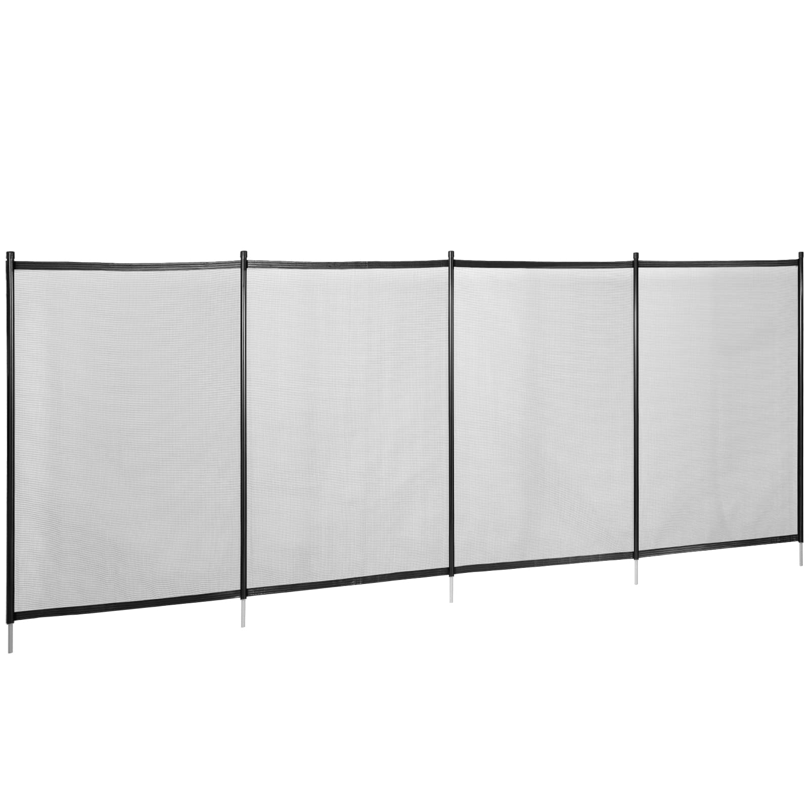 HappyBuy 4FT x 48FT Removable Mesh Pool Safety Fence - DIY Childproof Barrier for Inground Swimming Pools, Durable Black Mesh Fencing for Kids & Pet Protection - Perfect for Backyard, Garden & Vacation Home Safety