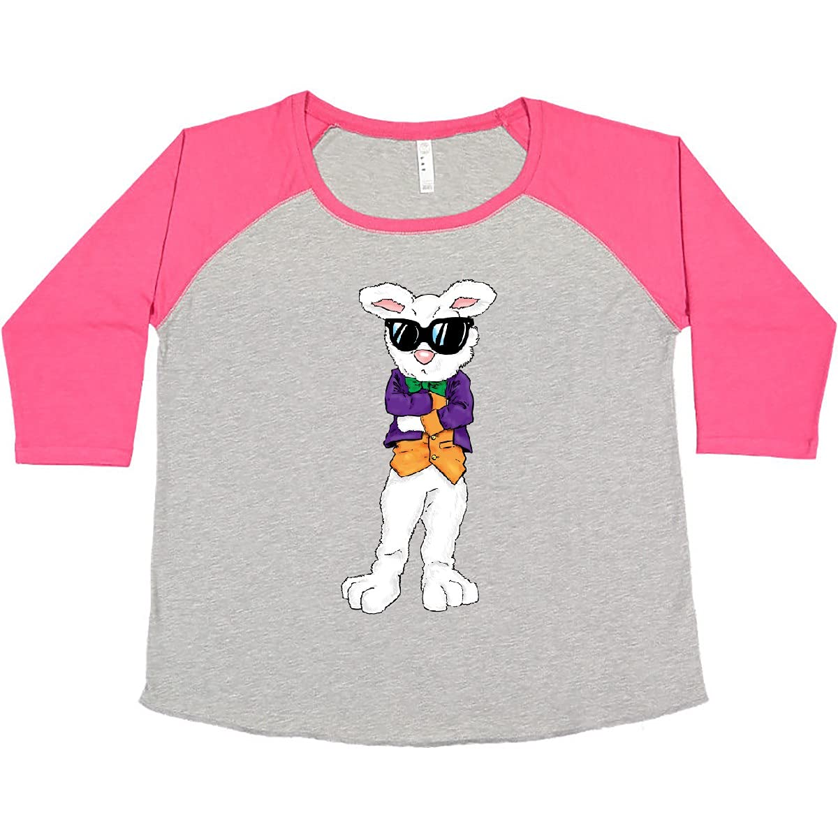 Easter Bunny Boss with Sunglasses & Jacket - Women's Plus Size Graphic T-Shirt | Funny Easter Apparel for Women | Perfect for Easter Parties, Gifts & Casual Wear