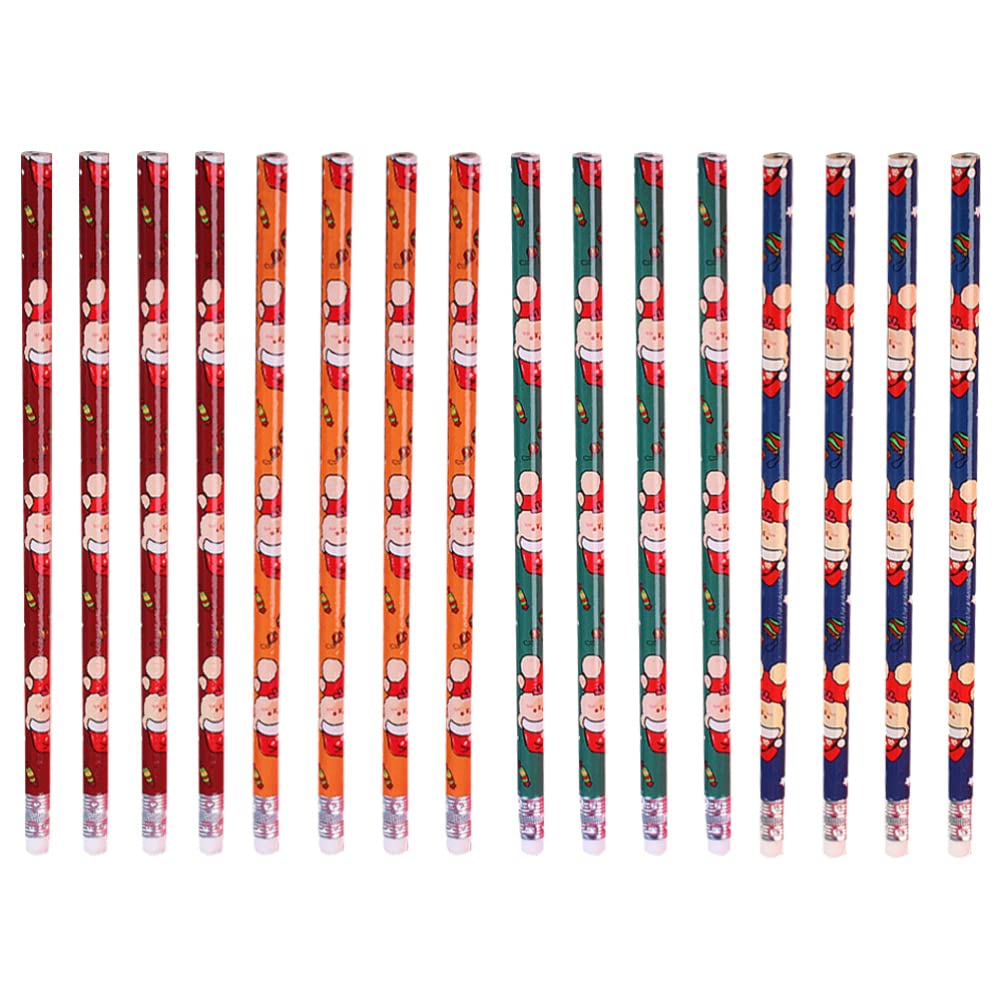 48Pcs Christmas Wooden Pencils with Eraser - Holiday Xmas Drawing Pencils for Kids, School Supplies & Party Favors - Perfect for Classroom Gifts, Christmas Stocking Stuffers & Holiday Crafts