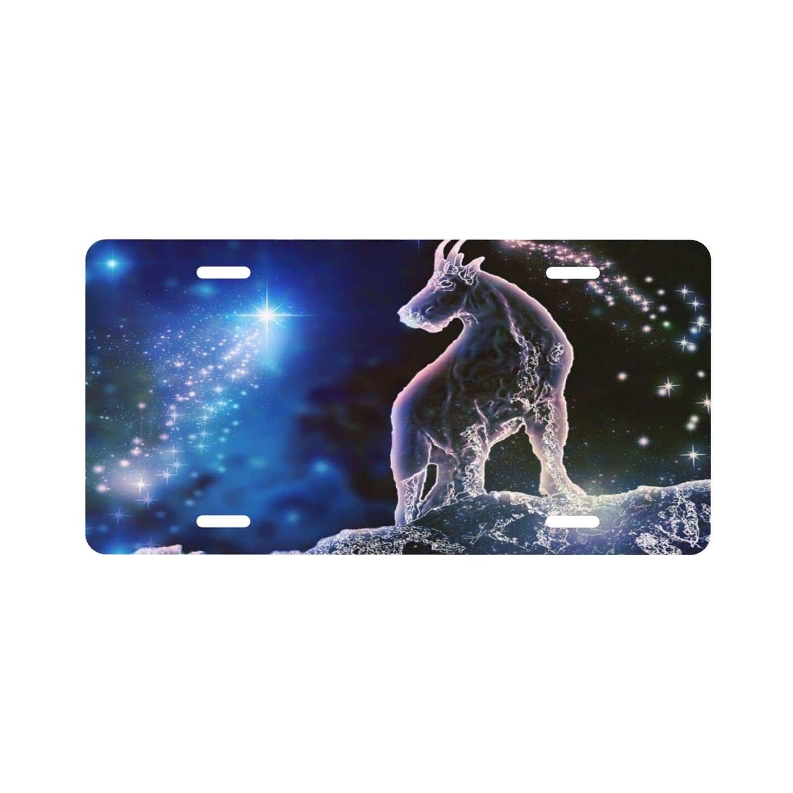 Premium Delerain Capricorn Zodiac Car Front License Plate - 6x12 Inch Decorative Aluminum Vanity Tag for Men, Women & Teens - Perfect for Car Enthusiasts & Zodiac Lovers