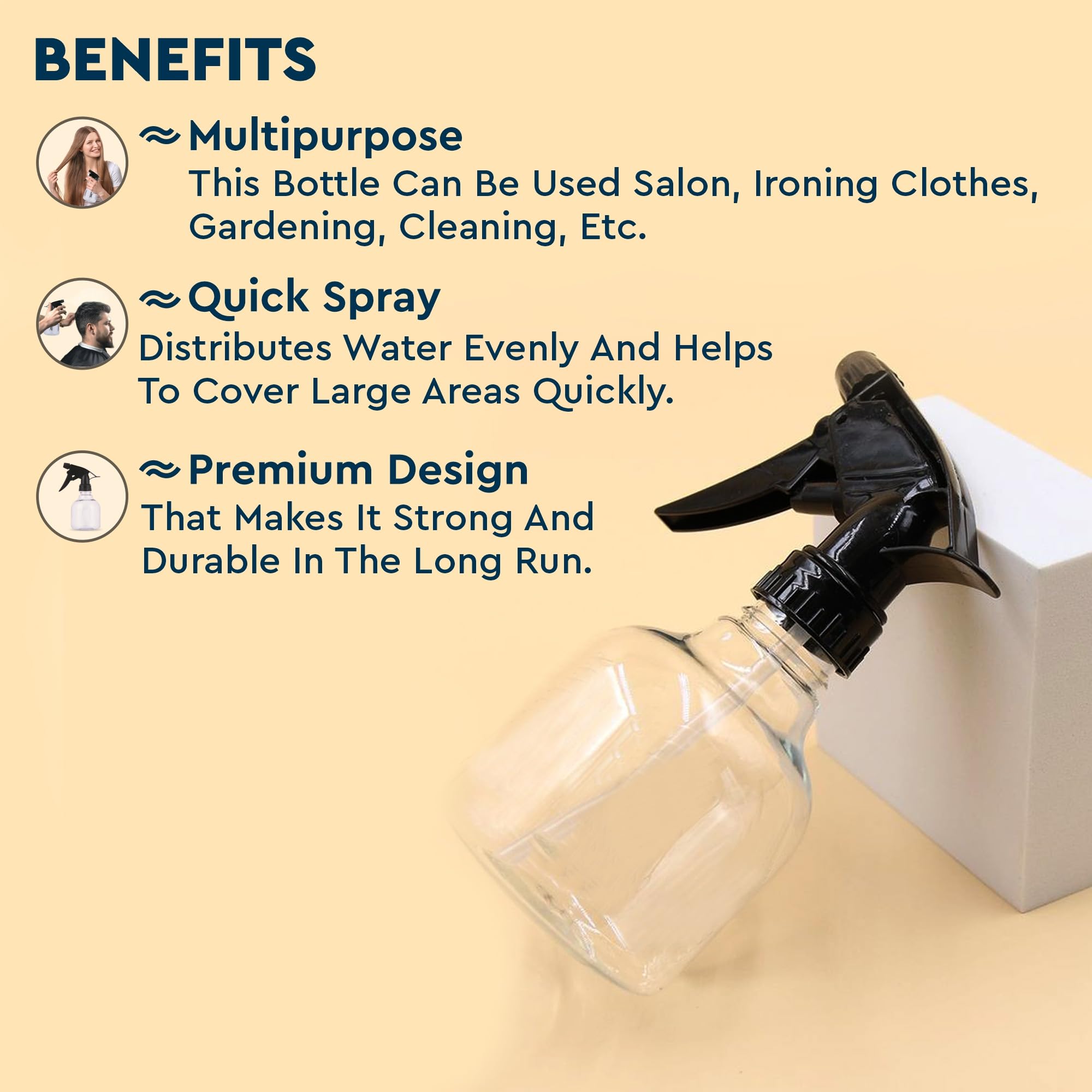 **GUBB Fine Mist Hair Spray Bottle - Professional Refillable Spritz Bottle for Salon & Home Use | Hair Styling, Plant Watering, DIY Treatments & More | Perfect for Stylists, Gardeners & Beauty Enthusiasts**