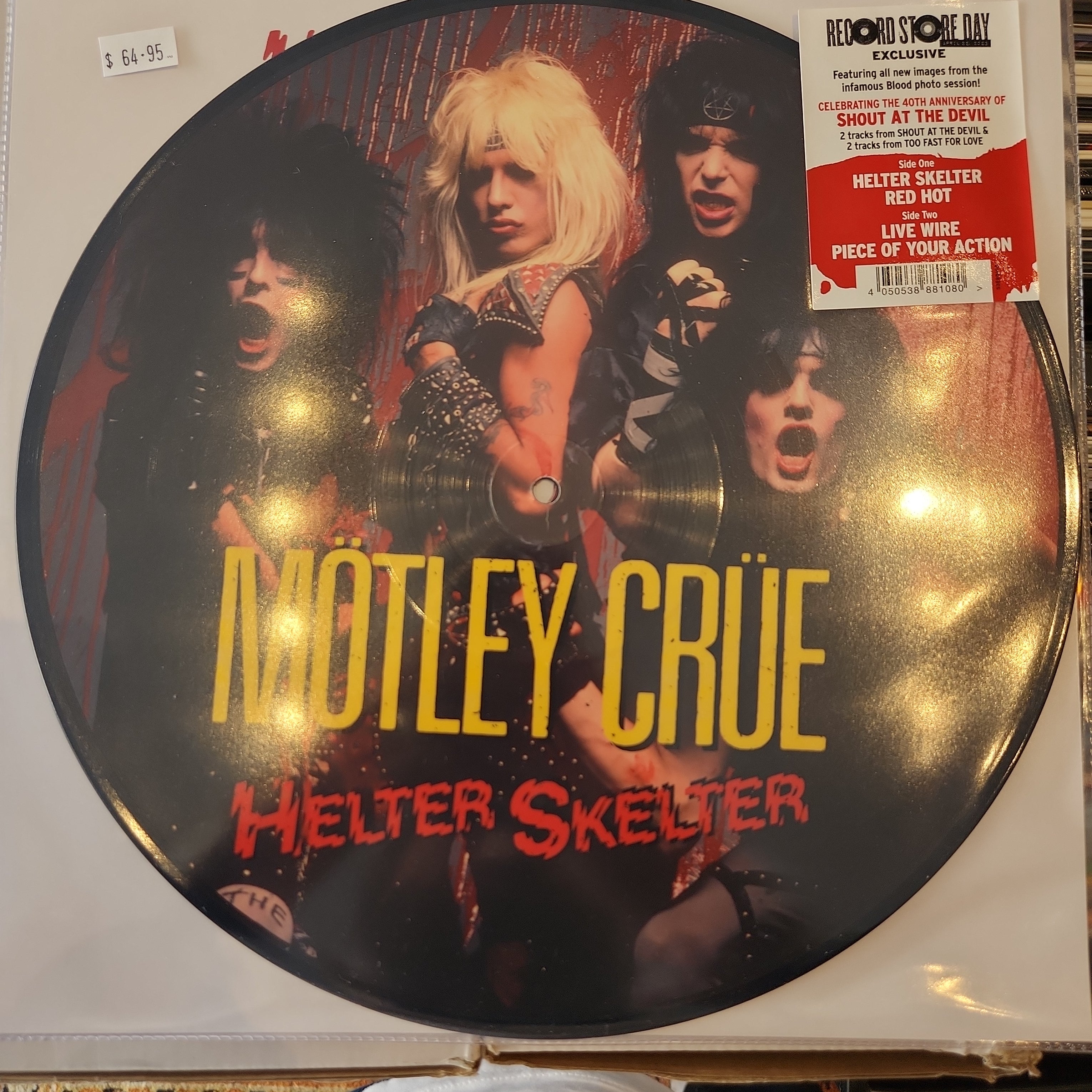 Motley Crue Helter Skelter Limited Edition Picture Disc Vinyl Record - Perfect for Music Collectors & Rock Fans, Great for Home Decor & Gift Giving