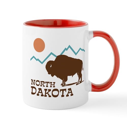White/Red Inside - North Dakota Mug