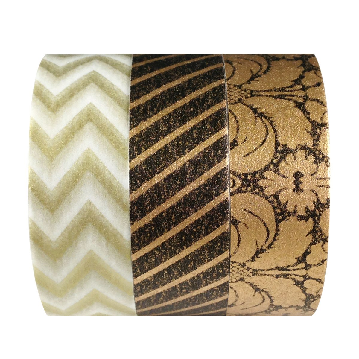 Allydrew Majestic Japanese Washi Masking Tape Set of 3 - Decorative DIY Scrapbooking, Journaling & Gift Wrapping Supplies
