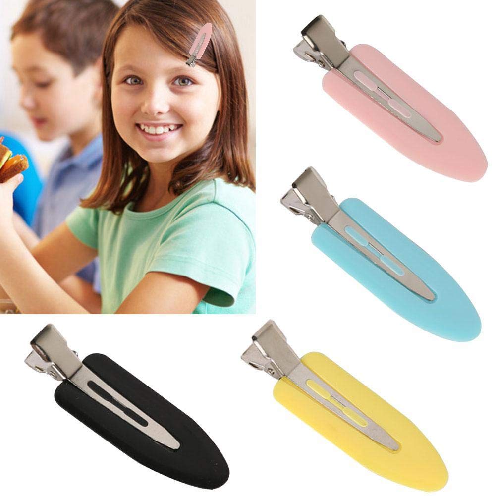 4 Pcs No Bend Hair Clips - Seamless Leaf Barrettes for Curly Hair, Bangs & Sectioning - No Mark No Crease Hair Styling Tools for Makeup & Hairstyling - Perfect for Salon, Home Use & Travel