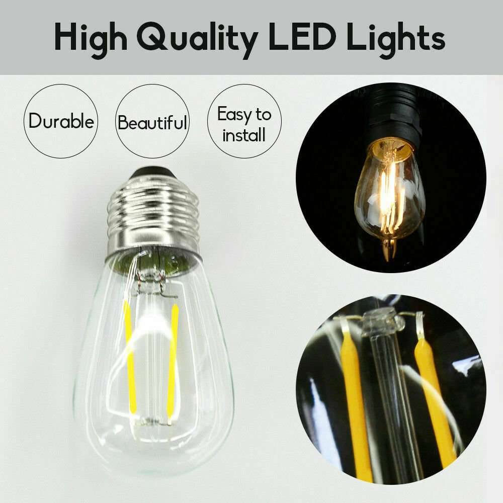 100M LED Festoon String Lights - Waterproof Outdoor Fairy Lights for Christmas, Wedding, Party, Garden, Patio & Backyard Decoration