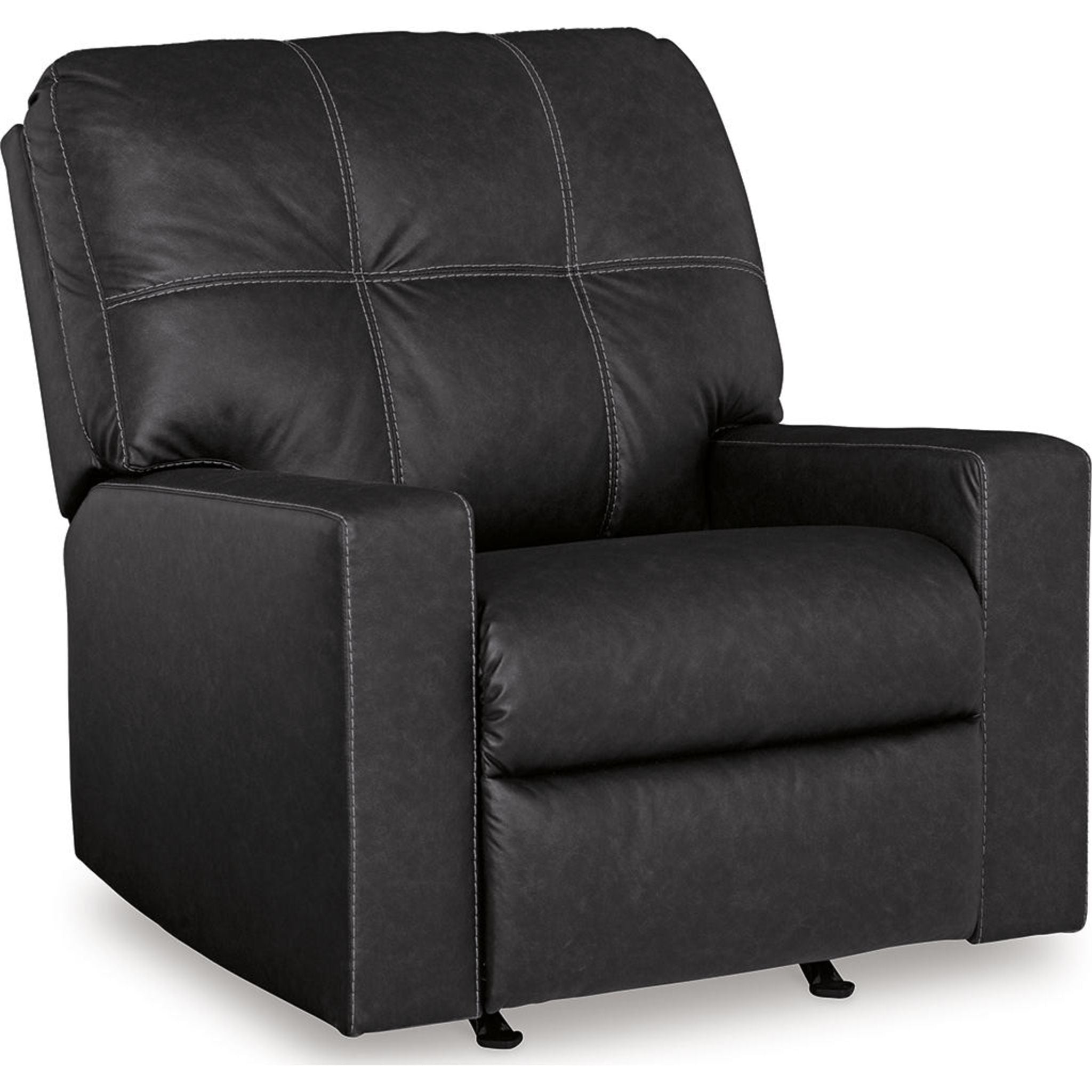 Barlin Mills Rocker Recliner Chair - Comfortable Leather Living Room Reclining Chair with Padded Armrests and Lumbar Support - Perfect for Relaxing, Watching TV or Napping in Your Home Theater, Bedroom or Office