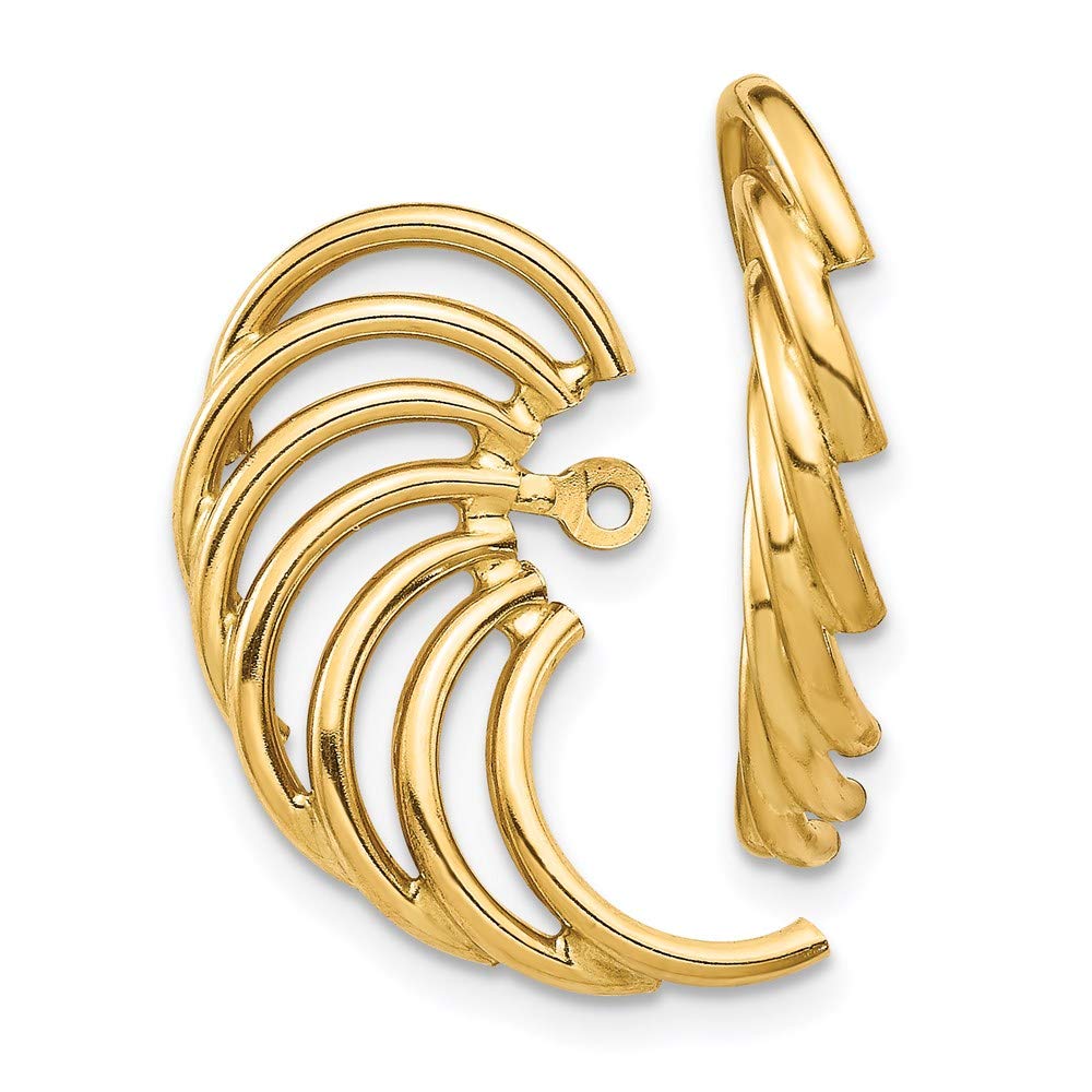 14k Yellow Gold Swirl Earring Jackets - Elegant Design for Weddings & Special Occasions