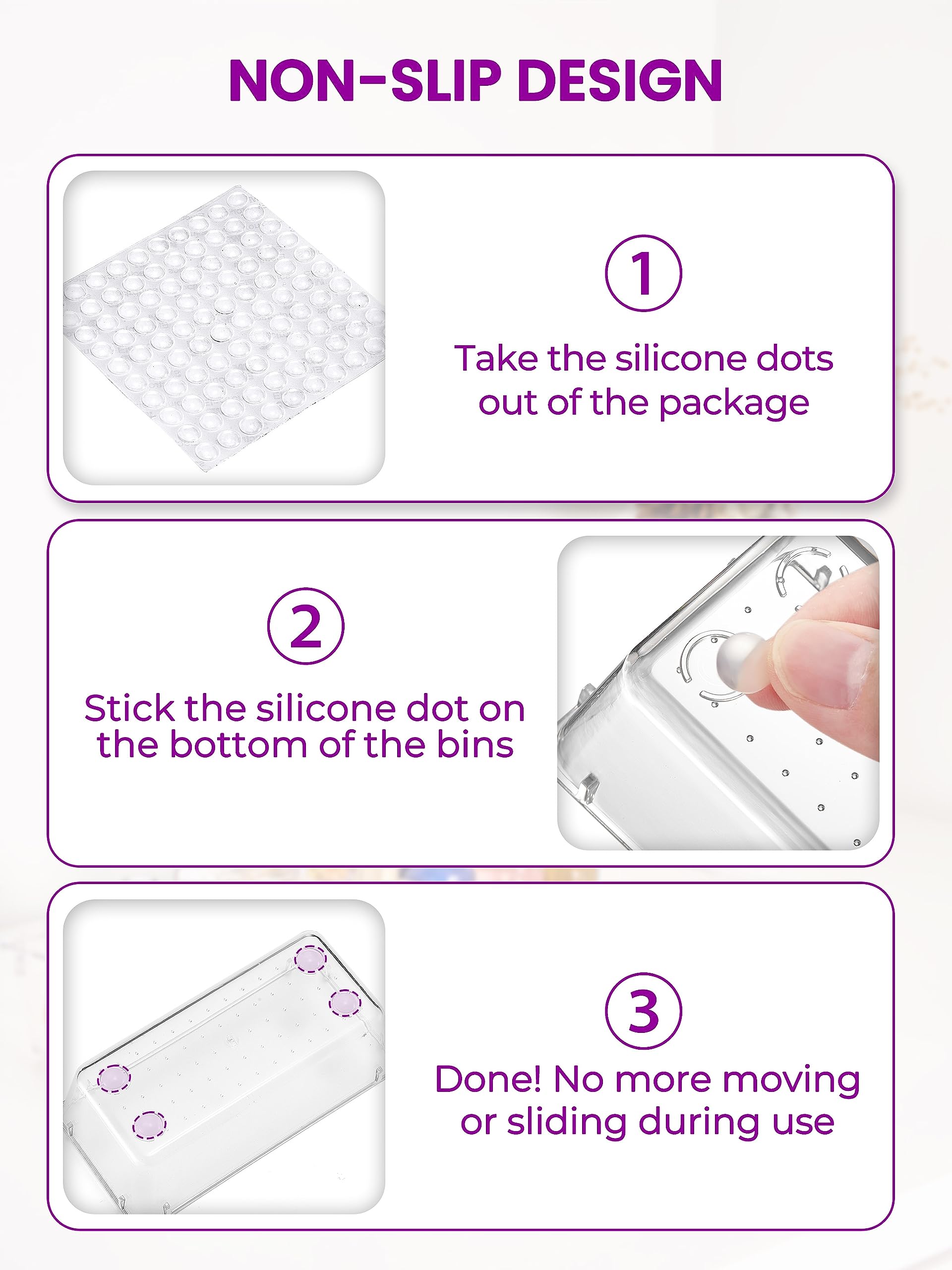 Smartor 9-Piece Clear Plastic Drawer Organizer Set - Non-Slip Storage Bins for Makeup, Office, Kitchen & Bathroom | Space-Saving Desk Drawer Trays for Home & Office Organization (Perfect for Cosmetics, Utensils & Stationery Storage)