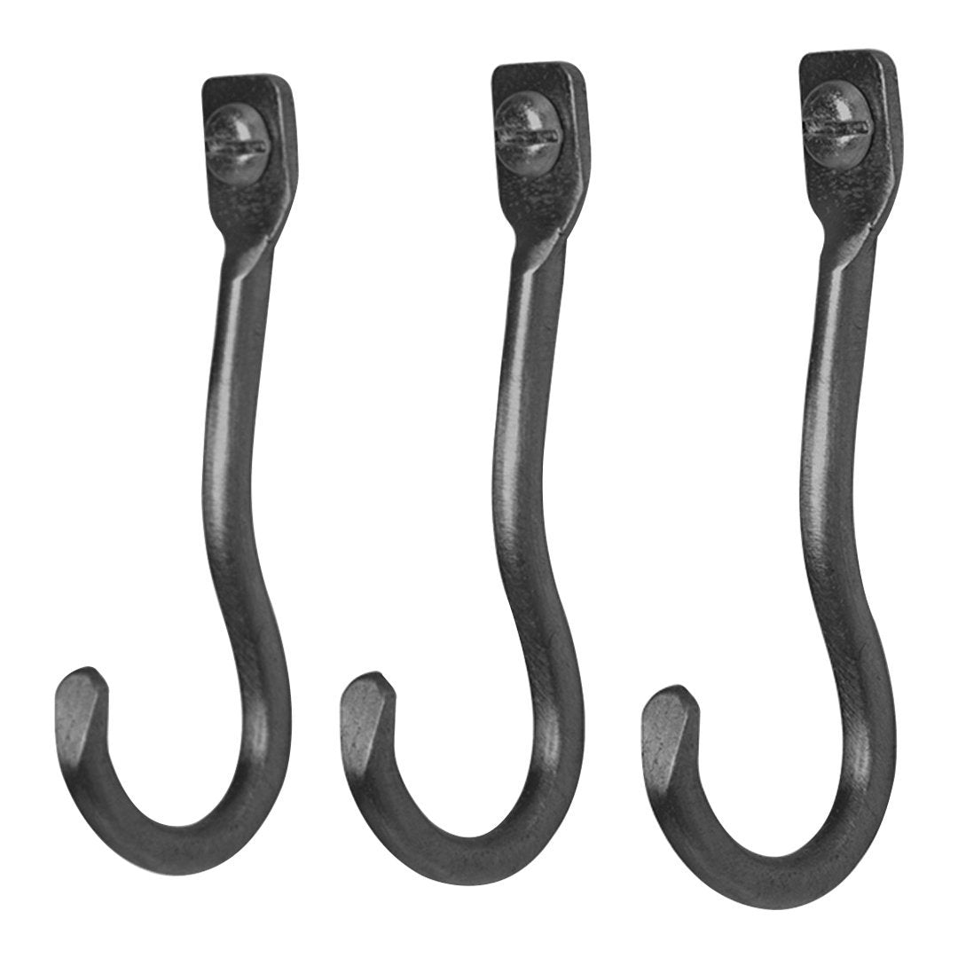3-Pack Curved Hooks for Hanging Plants, Towels & Keys - Heavy Duty Rust-Resistant Wall Hooks for Home & Office Organization