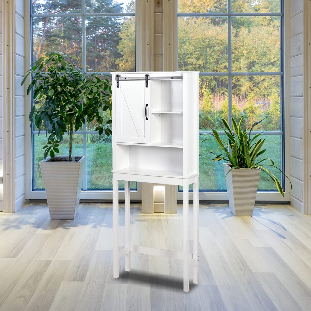 Over-The-Toilet Storage Cabinet with Adjustable Shelves - Space Saving Bathroom Organizer 27.16