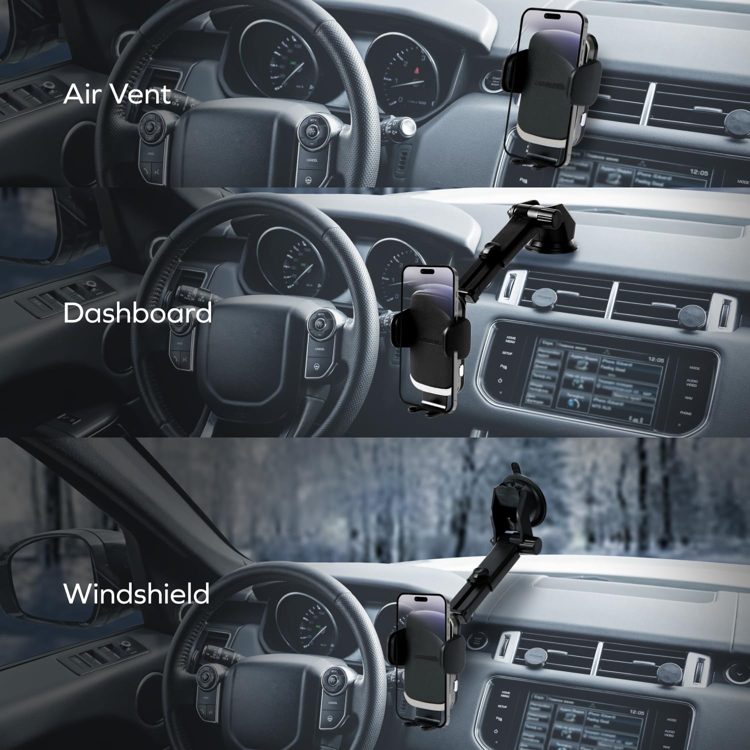 Car and Driver Wireless Charging Mount with Adjustable Arm - USB-C Fast Charger for iPhone & Android Phones - Long Arm Suction Cup for Windshield & Dashboard - Perfect for Road Trips & Commuting