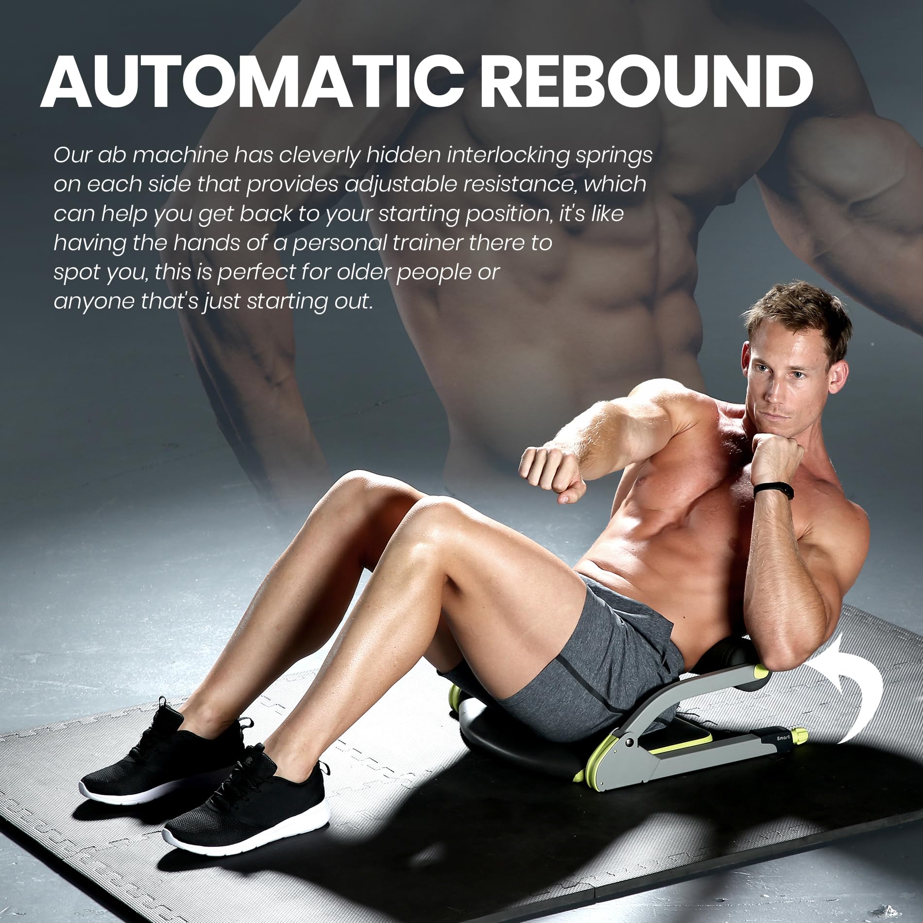 WONDER CORE SMART Ab Machine - Home Gym Abdominal Workout Equipment for Core Training, Sit Ups & Crunches | Perfect for Home Fitness & Toning Stomach Muscles