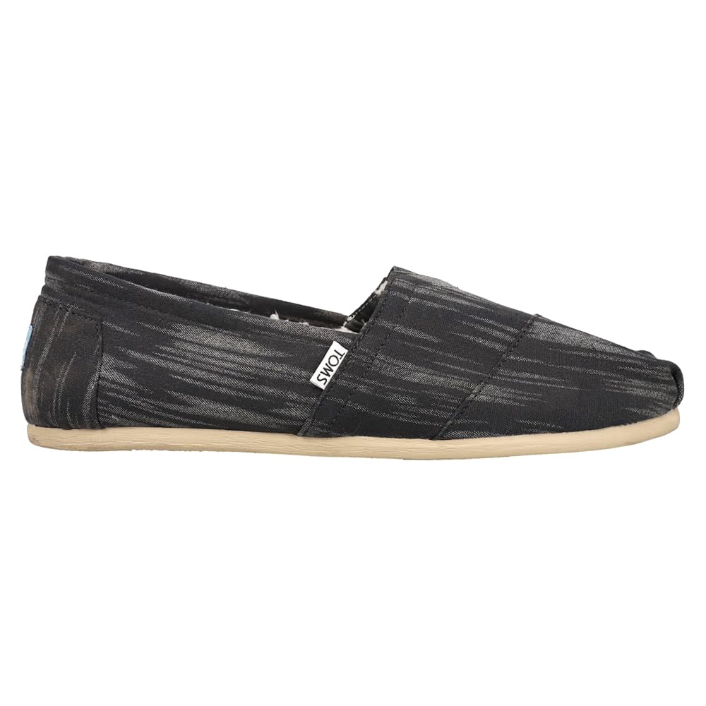 TOMS Men's Alpargata Slip-On Casual Shoes - Comfortable Lightweight Canvas Loafers for Walking, Travel & Everyday Wear - Black
