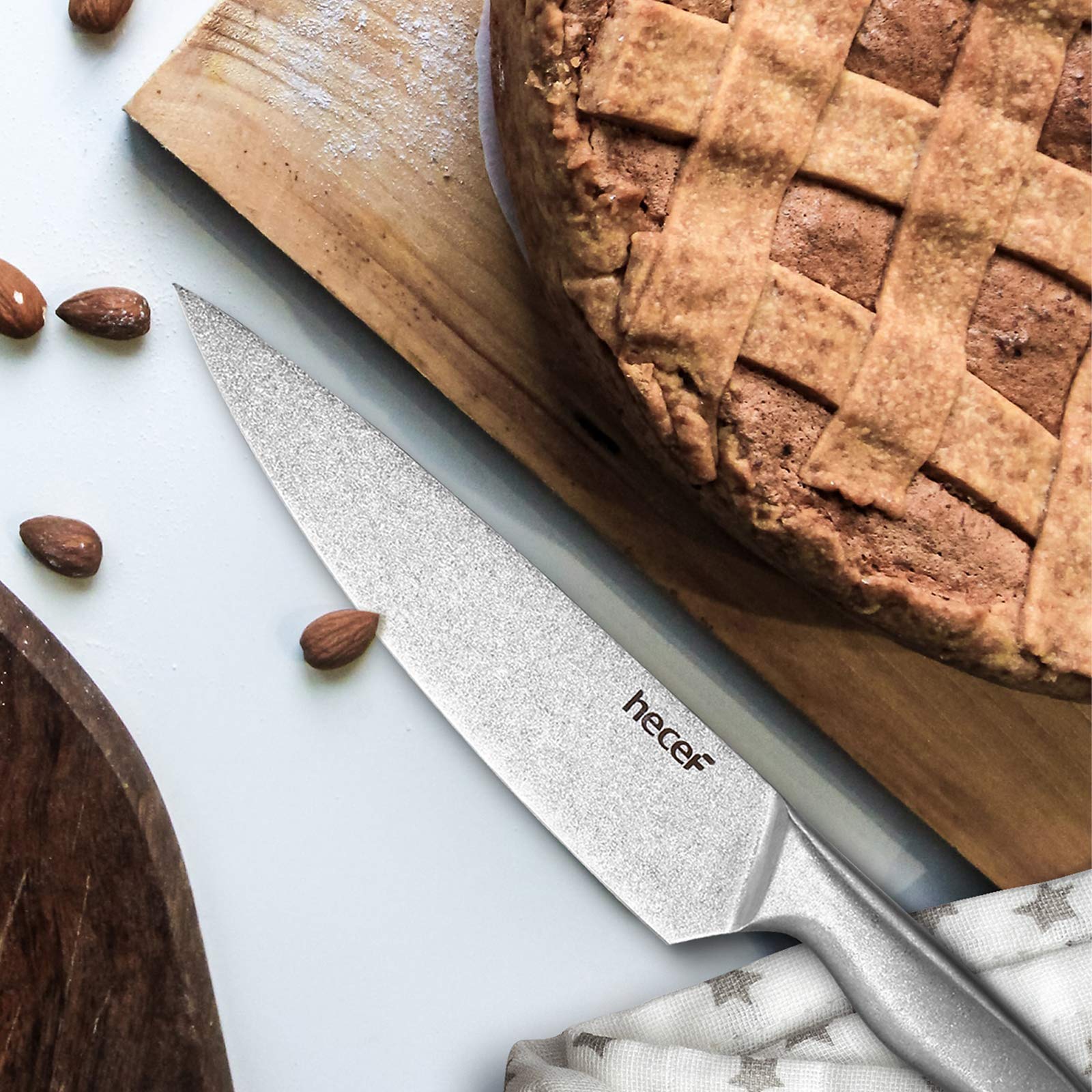 Premium German Stainless Steel Kitchen Knife Set with Cloth Roll Bag - High Carbon Steel Blades, Ergonomic Handles & Protective Sheaths - Professional Chef Knives for Cooking, Slicing, Dicing & Food Prep - Perfect for Home Kitchens, Restaurants & Culinary Gifts