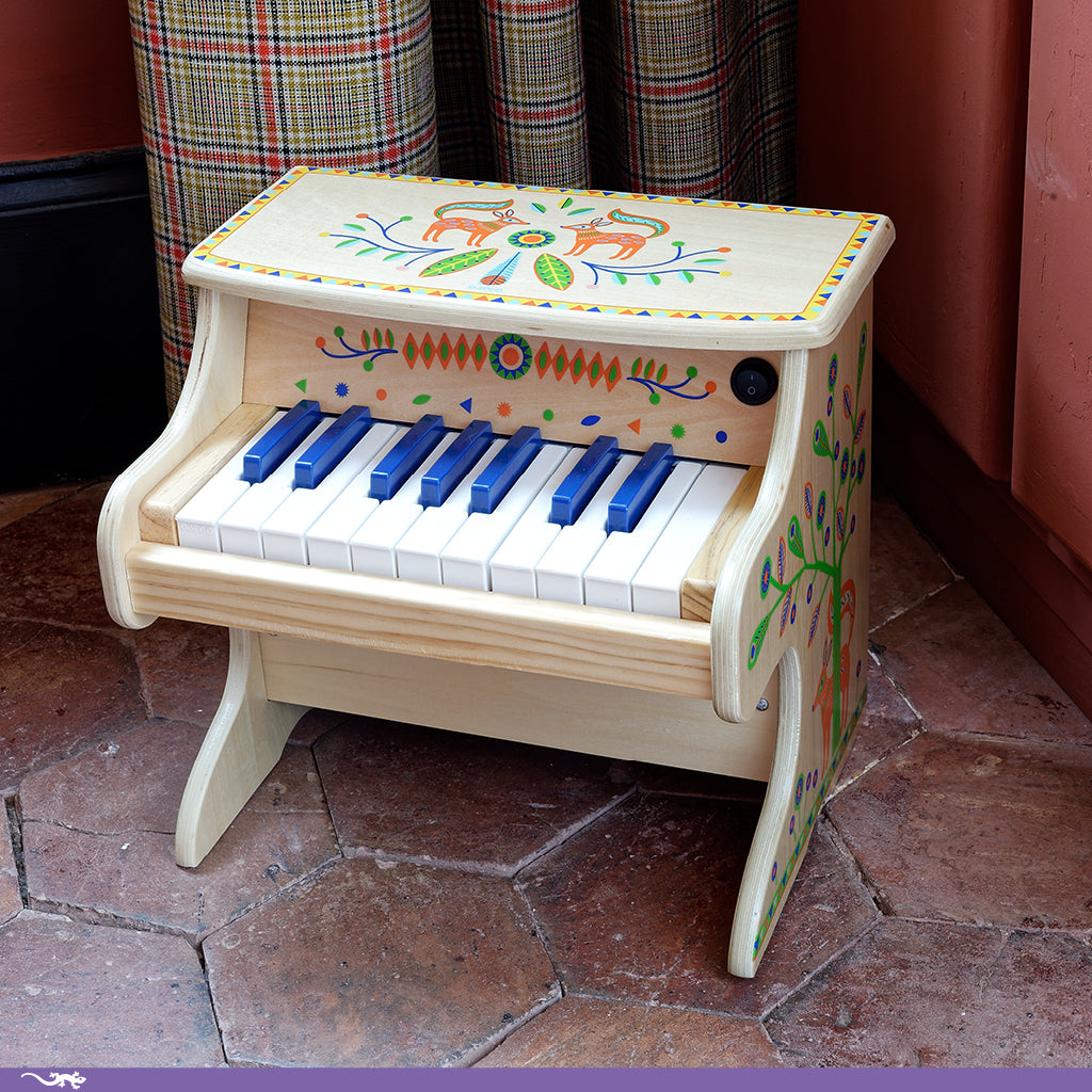 Djeco Animambo Electronic Toy Piano for Kids - Portable Musical Keyboard with Lights & Sounds - Perfect for Early Learning & Playtime Fun