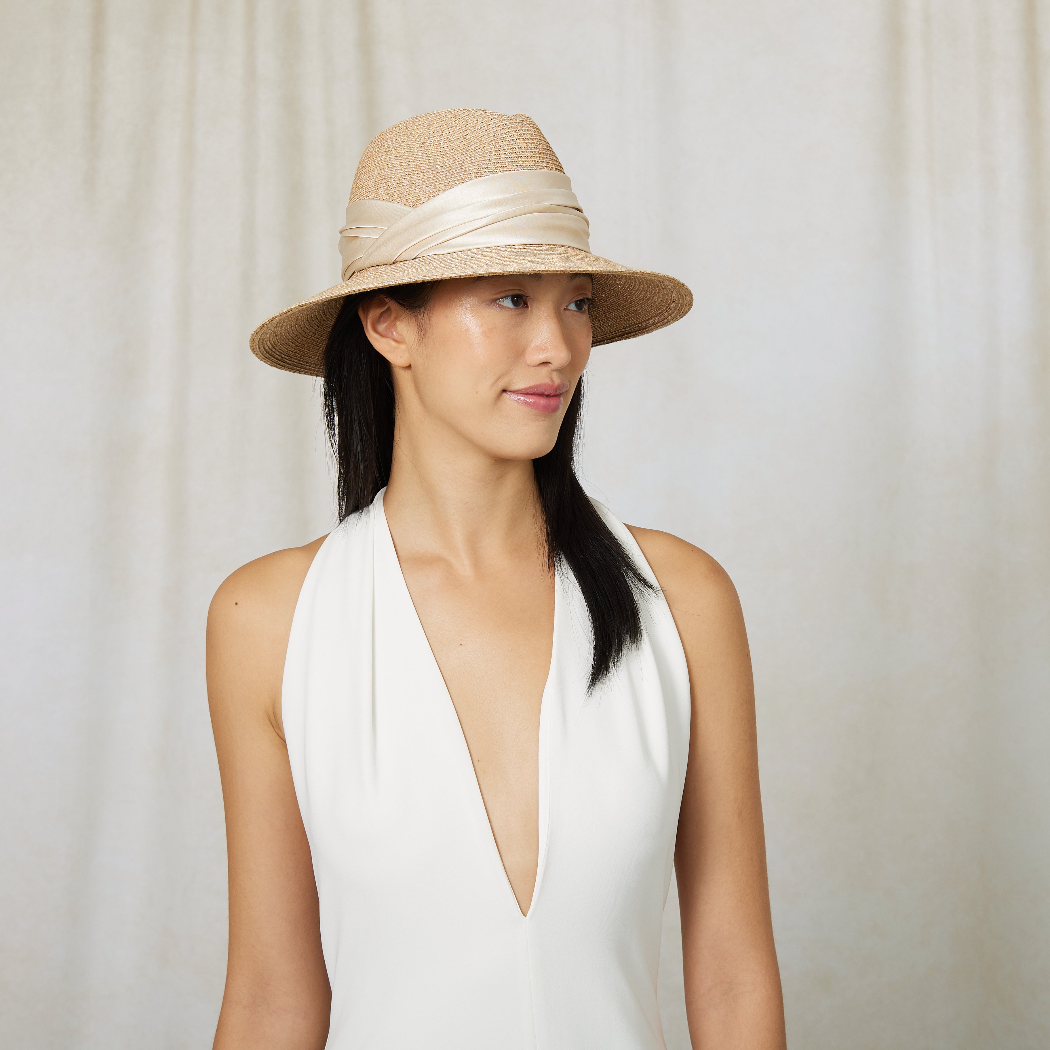 Courtney Toyo Packable Fedora Hat for Women - Stylish Foldable Sun Hat for Travel, Beach & Outdoor Activities