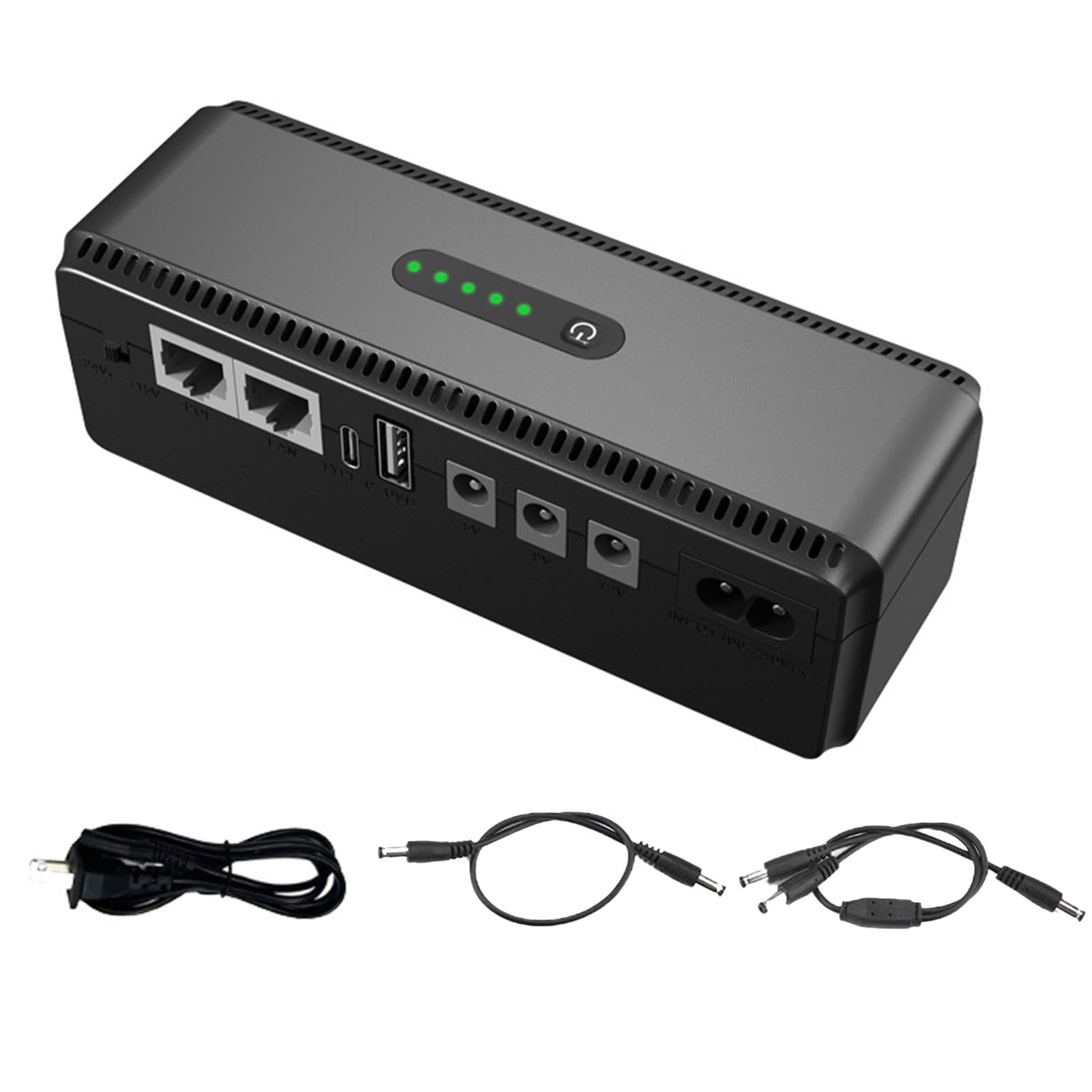10400mAh Compact UPS Battery Backup for WiFi Router & Camera - Portable Uninterruptible Power Supply for Home/Office Network Devices - Ideal for Power Outages, Travel & Remote Work