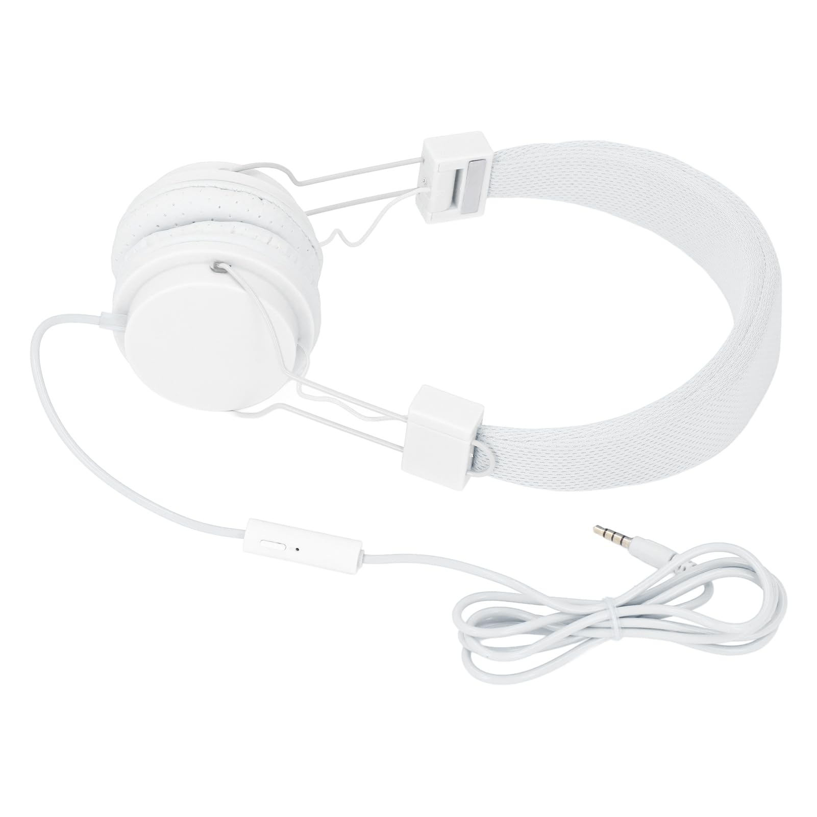 Fabater Wired Stereo Headphones with Microphone - Enhanced Surround Sound, Adjustable Headband for PC, Laptop, Gaming & Music - Comfortable Over-Ear Design (White) - Perfect for Work, Study, Online Classes & Entertainment