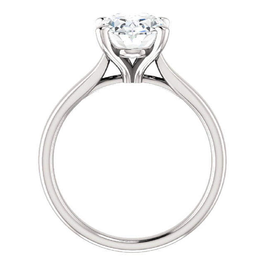 3.00Ct Cushion Cut Moissanite Engagement Ring - VVS1 Clarity 925 Sterling Silver Cathedral Wedding Ring - Perfect Gift for Proposal, Anniversary & Special Occasions