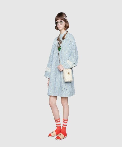 Gucci GG Marmont Mini Bucket Bag in White | Luxury Crossbody Handbag for Women | Perfect for Date Night & Evening Events