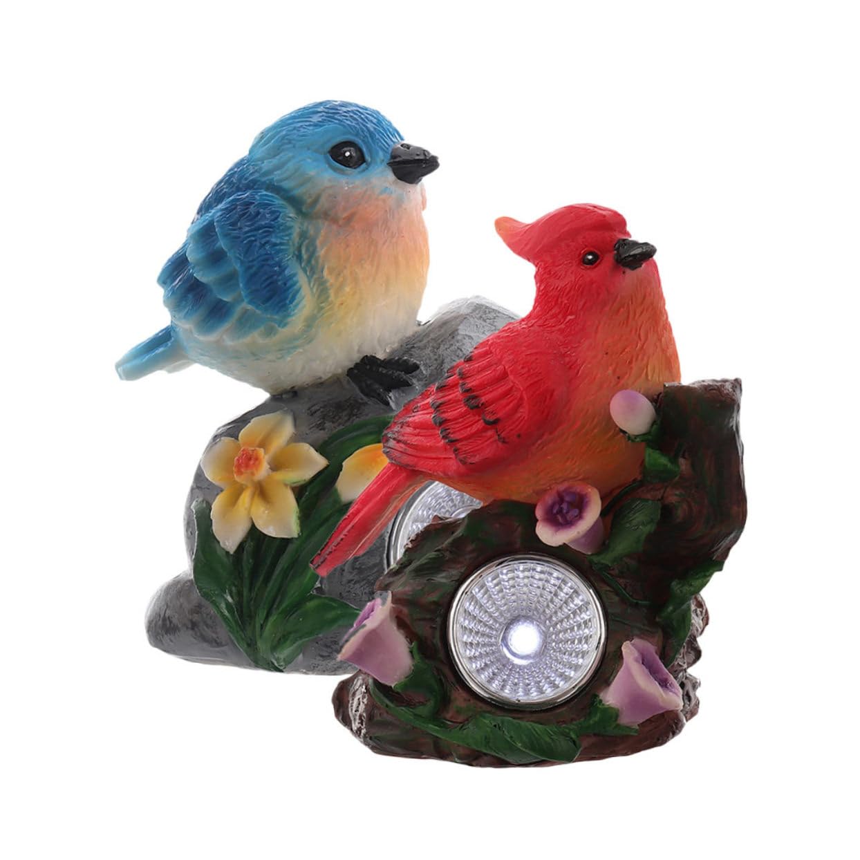 Angoily Solar Lanterns for Garden - 2 Pack Bird Decorative Outdoor Solar Lights, Waterproof Resin Solar-Powered Garden Lamps for Patio, Yard, Pathway & Landscape Lighting