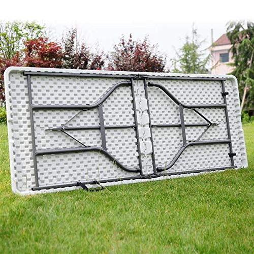 6' Folding Table - Portable Plastic Dining Table for Indoor & Outdoor Use | Picnic, Party, Camping | Multipurpose Rectangle Table in White (Ideal for Dining, Events & Outdoor Gatherings)