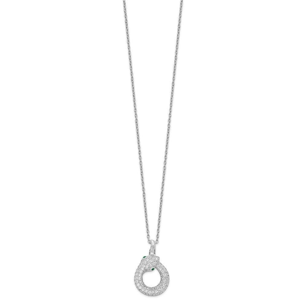 925 Sterling Silver & Cubic Zirconia Snake Necklace for Women - Elegant Embers Design Fine Jewelry Gift for Her (18 Inch) | Perfect for Date Night, Anniversary & Special Occasions