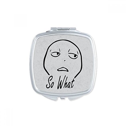 DIYthinker Black Cute Chat Happy Pattern Square Mirror - Portable Compact Double Sided Makeup Mirror for Purse, Travel & Touch-ups | Perfect for Home, Office & On-the-Go Beauty